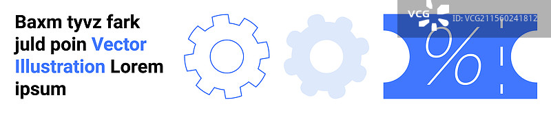 折扣概念与齿轮和优惠券图片素材