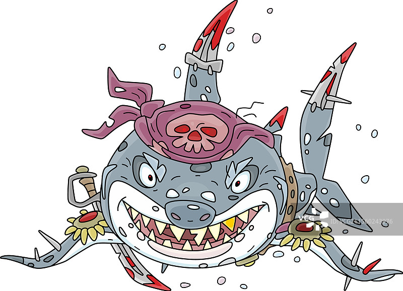 可怕的鲨鱼海盗袭击图片素材