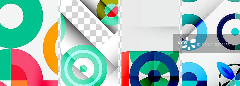 圆形和环形几何背景海报图片素材