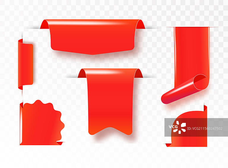 红色缎带标签 红色纺织品标签出售图片素材