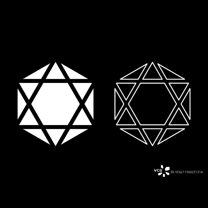 八面体二十面体神圣几何符号集图片素材