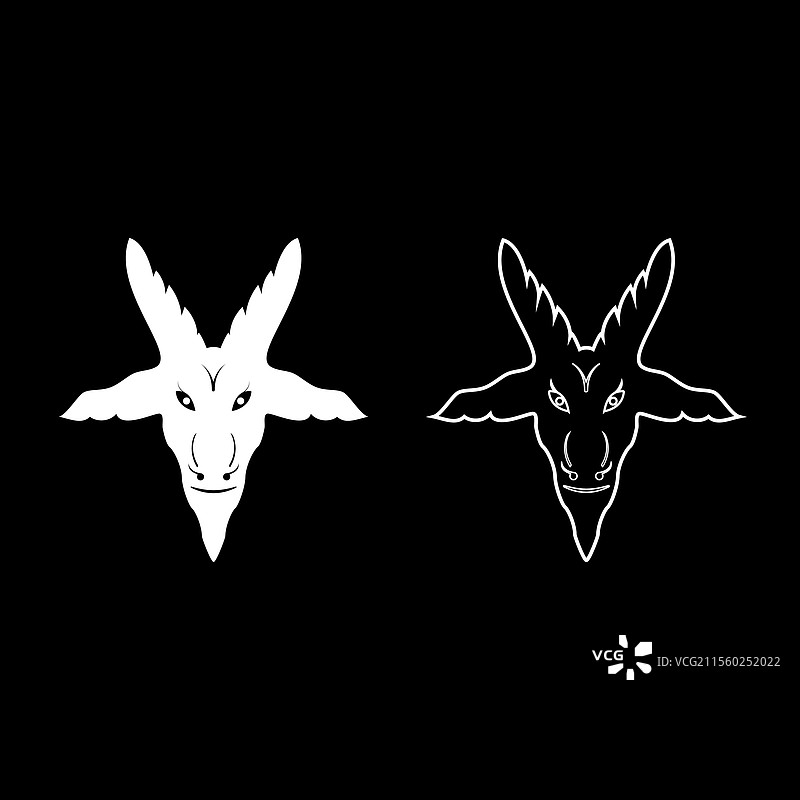 拉瓦乌斯的撒旦教山羊头符号图片素材