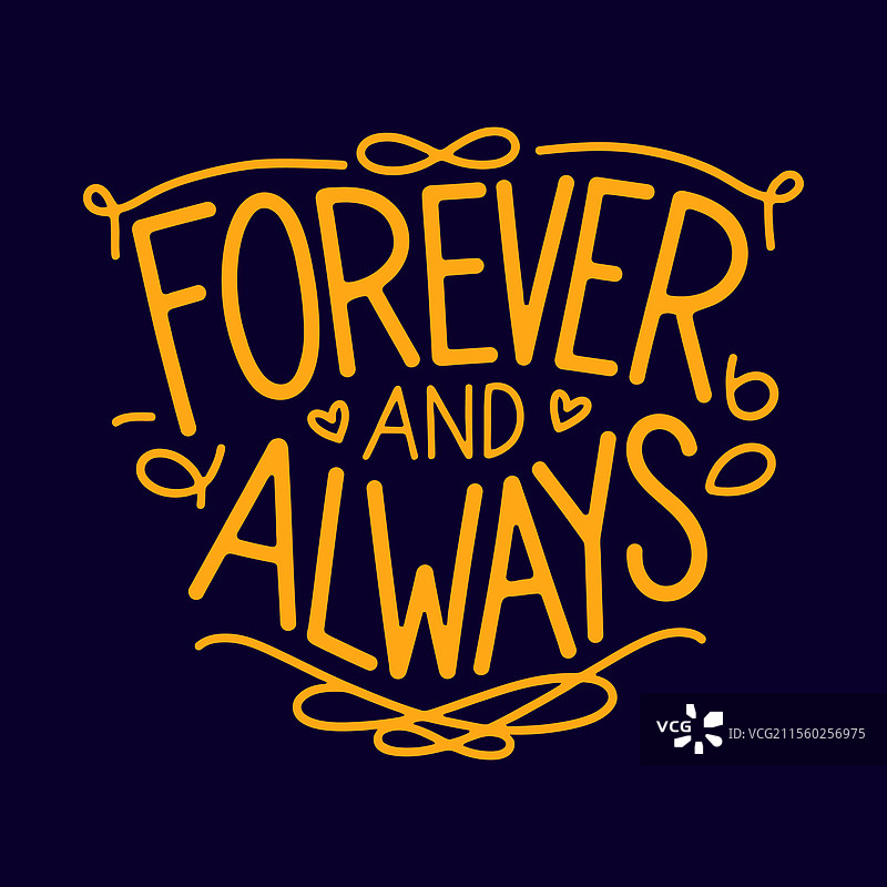 浪漫的“永远和永远”排版设计图片素材