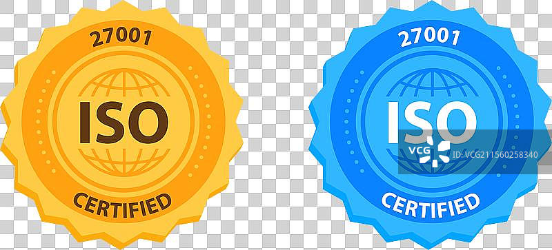 ISO 27001质量管理认证徽章图片素材
