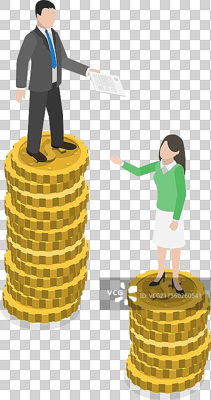 性别的三维等距平面图图片素材