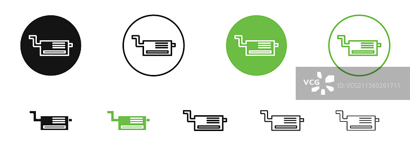 黑色和绿色的排气管图标图片素材