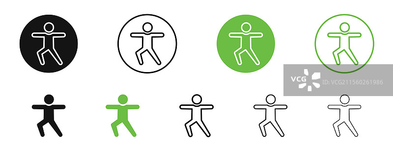 黑色和绿色的健身运动图标图片素材