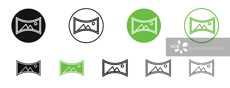 黑色和绿色的全景图标图片素材