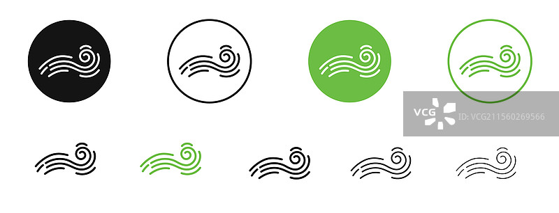 黑色和绿色风图标集合图片素材