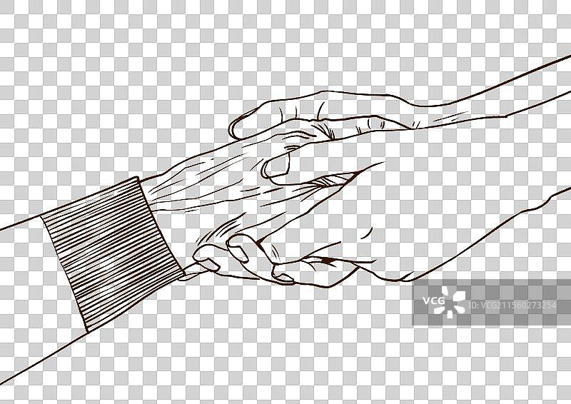 世界帕金森病日握住老年人的手图片素材