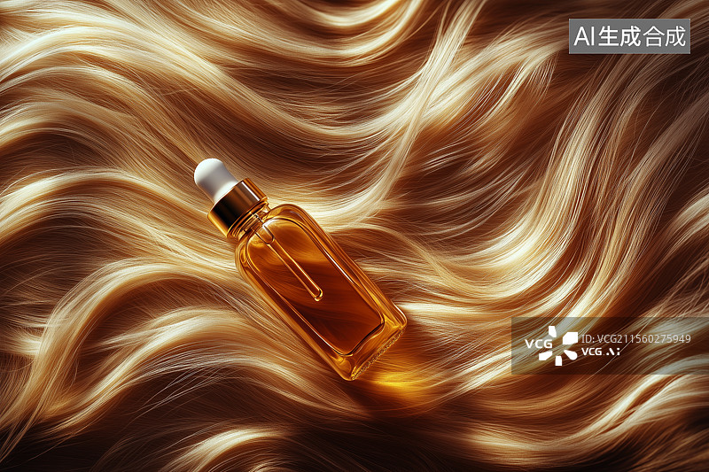 【AI数字艺术】金色头发上的护发素图片素材