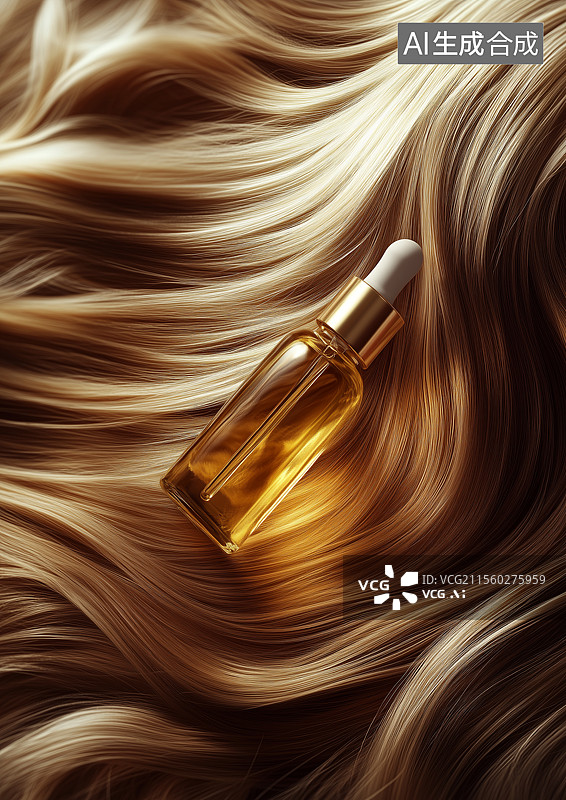 【AI数字艺术】金色头发上的护发素图片素材