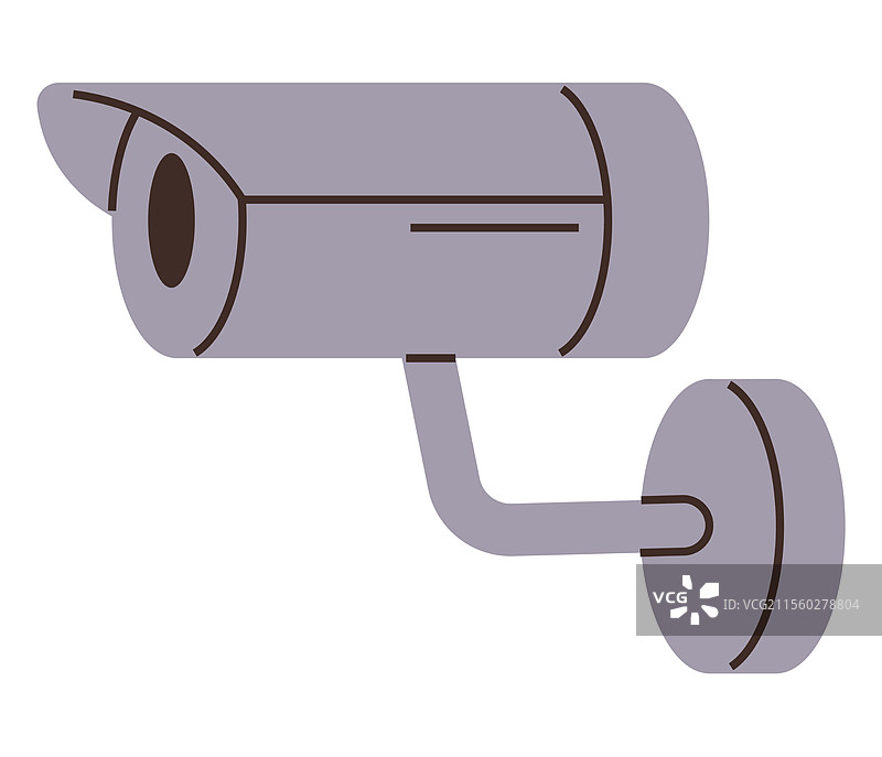 墙壁安装的监控摄像头用于监视和图片素材