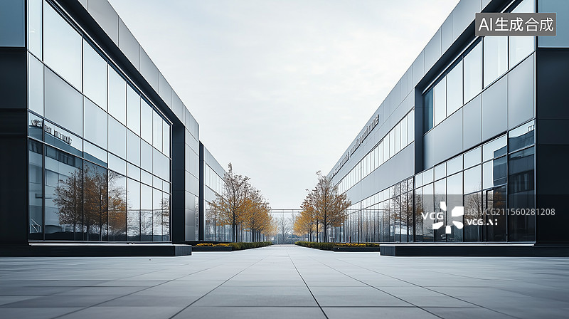 【AI数字艺术】现代办公园区风貌图片素材