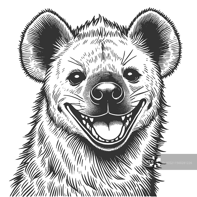 笑着的土狼雕刻图片素材