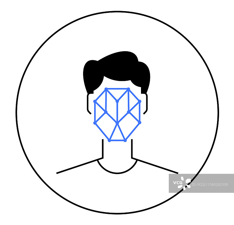 人脸与面部识别技术图片素材