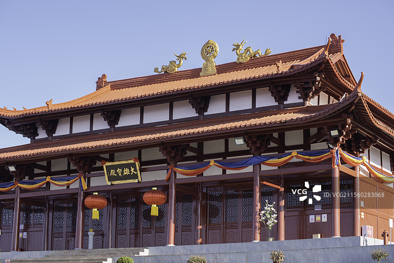 北川陈家坝老母顶黎山寺沿途及山顶寺庙风光图片素材