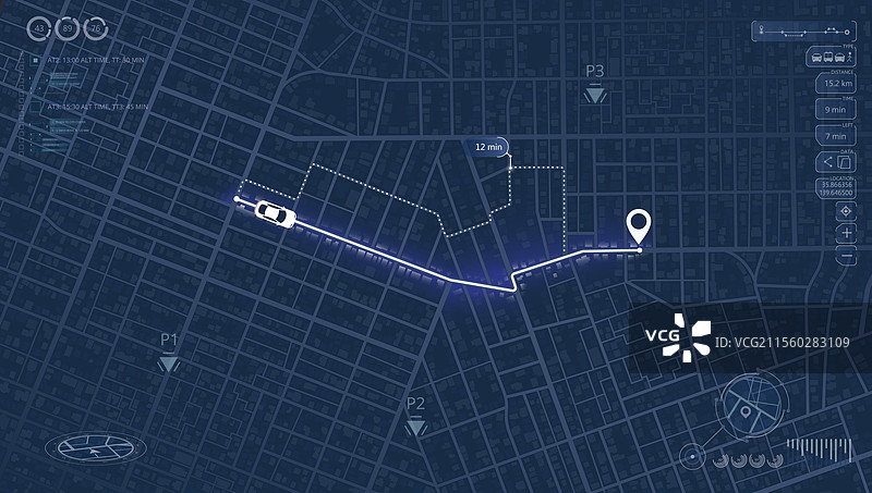 旅游区域搜索的GPS图形地图图片素材