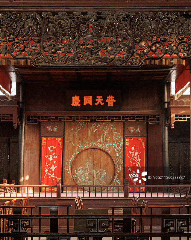 苏州忠王府的古戏台图片素材