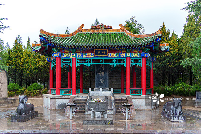 甘肃庆阳庆城县周祖陵碑亭图片素材