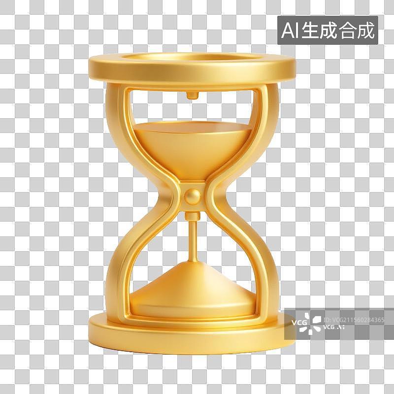 【AI数字艺术】3D金色沙漏图标图片素材