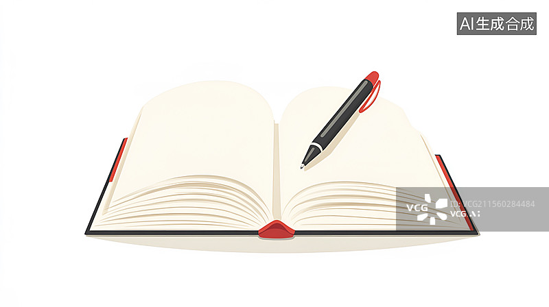 【AI数字艺术】一支笔和一本书图片素材