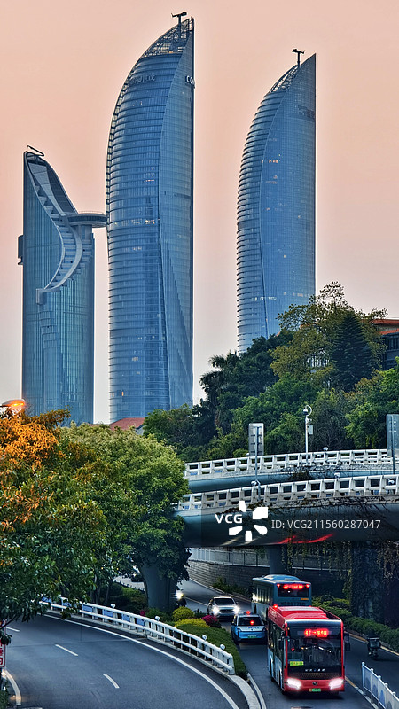 厦门双子塔图片素材