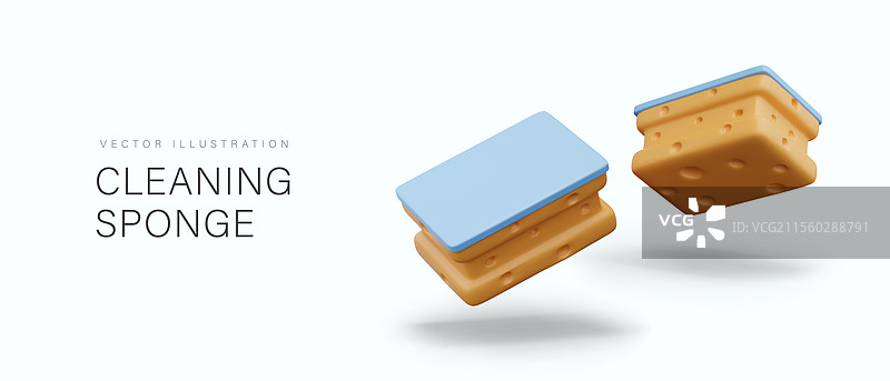不同角度的真实清洁海绵图片素材
