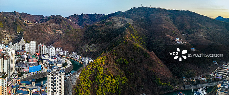 白河县 江岸路 王家坡 汉江 城市图片素材