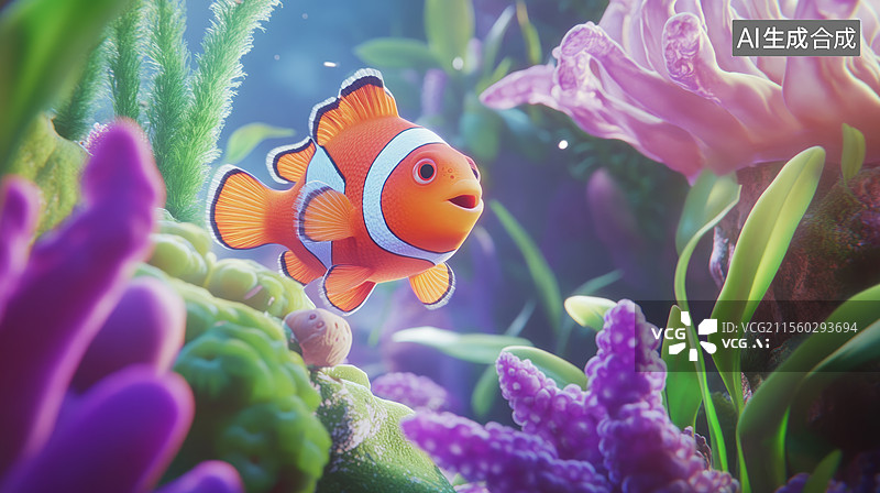 【AI数字艺术】唯美梦幻海洋珊瑚鱼图片素材