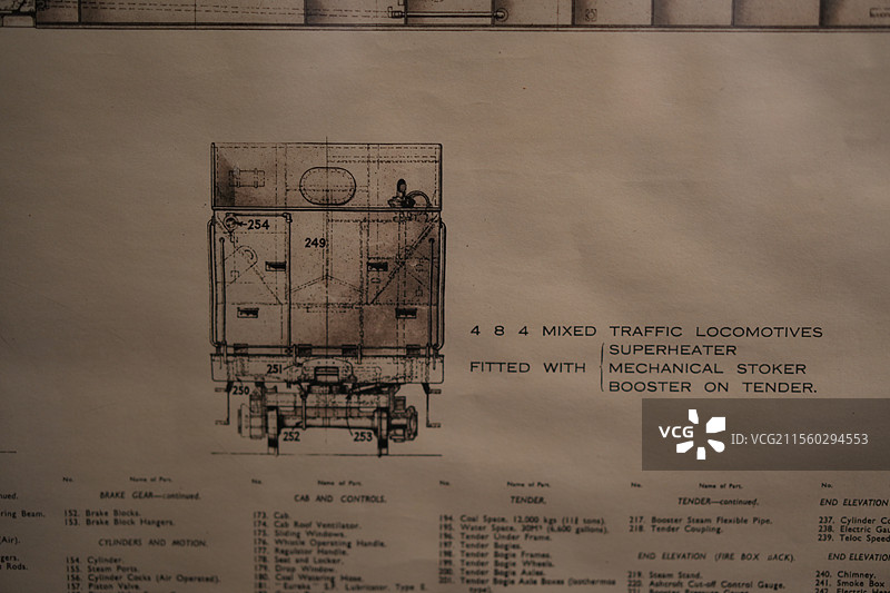 詹天佑博物馆展示的火车设计图图片素材