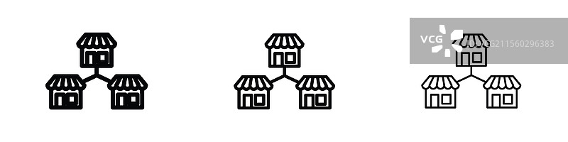 三种不同线条粗细的特许经营图标图片素材