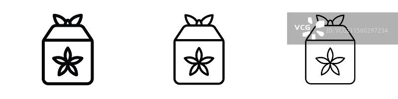 三种不同线条风格的风呂敷图标图片素材