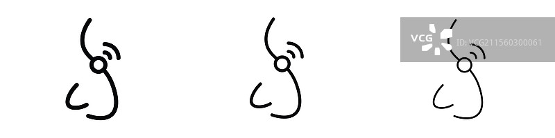 三种不同线条的鼻痛图标图片素材