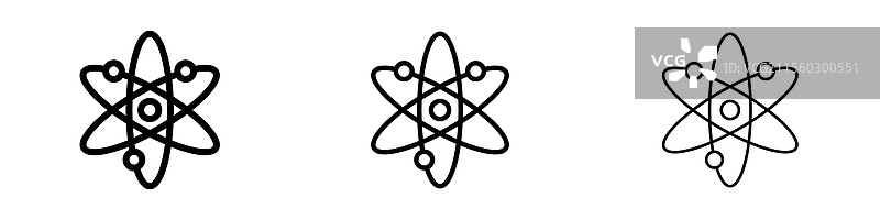 三种不同线条风格的物理图标图片素材