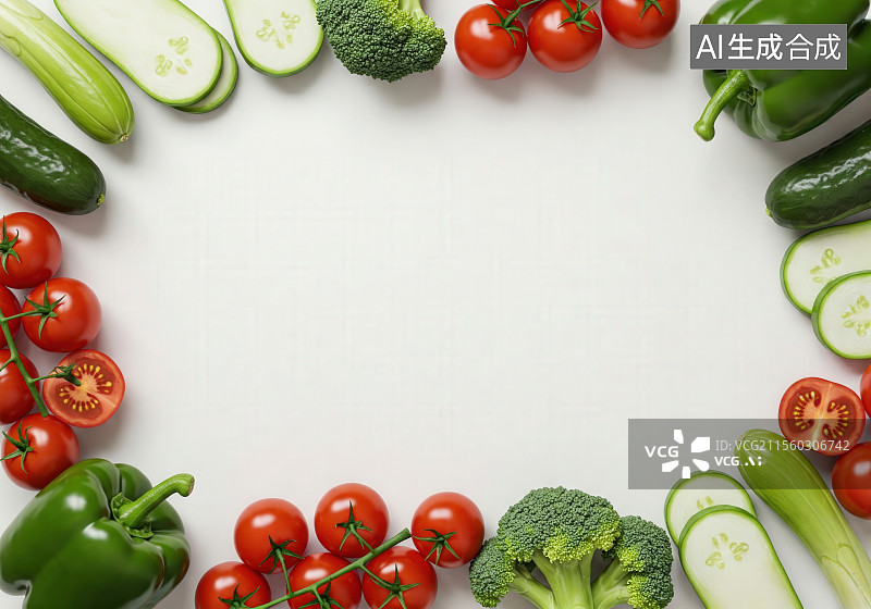 【AI数字艺术】新鲜蔬菜的框架图片素材