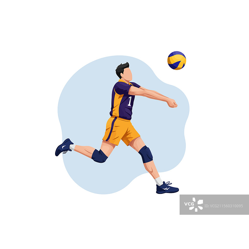排球运动员在灯光下传球的动作图片素材