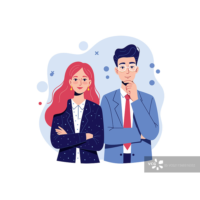 商业团队，两位自信的专业人士图片素材