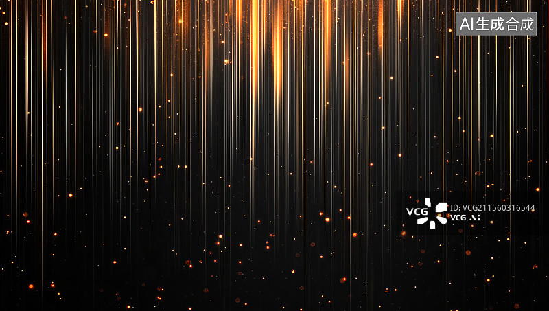 【AI数字艺术】金色粒子光线背景图片素材