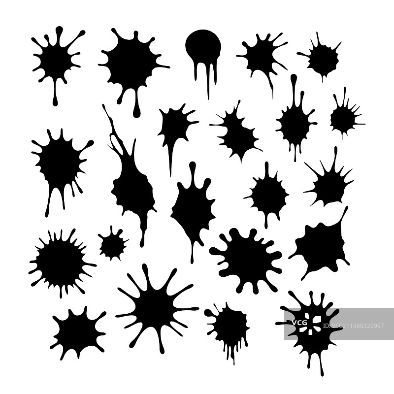 一组墨水飞溅效果图片素材