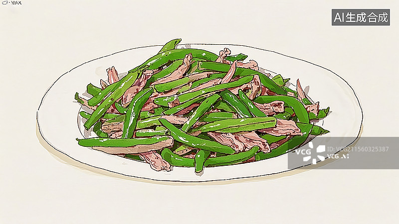 【AI数字艺术】青椒肉丝餐饮美食图片素材