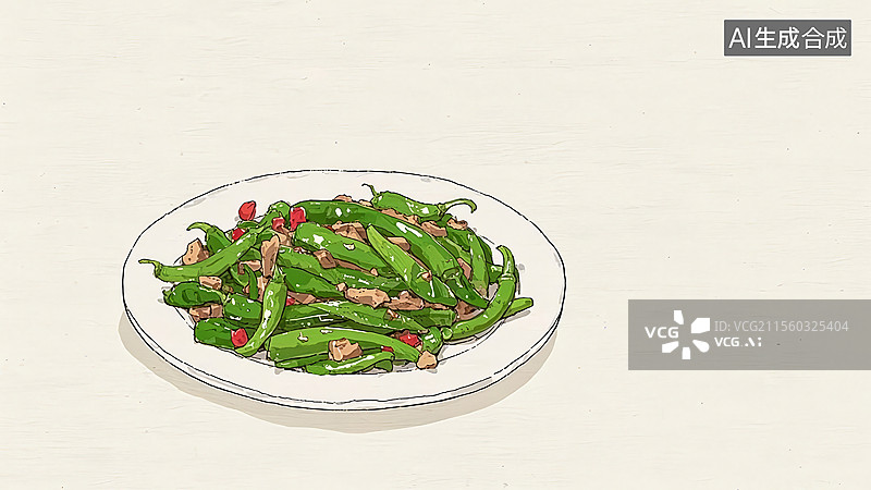 【AI数字艺术】青椒肉丝餐饮美食图片素材
