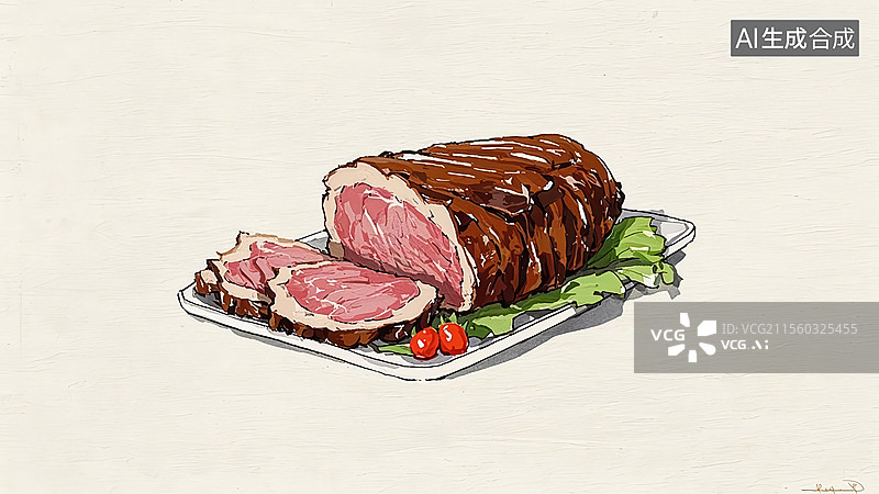 【AI数字艺术】酱牛肉餐饮美食图片素材