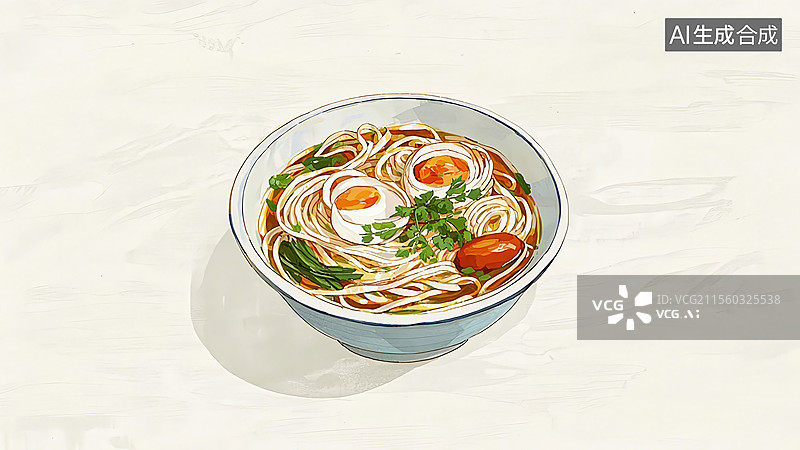 【AI数字艺术】过桥米线餐饮食插画图片素材