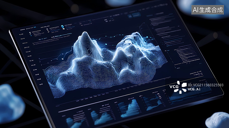 【AI数字艺术】屏幕显示数据图形图片素材