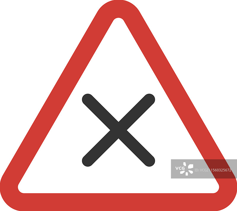 禁止通行的三角形交通标志图片素材