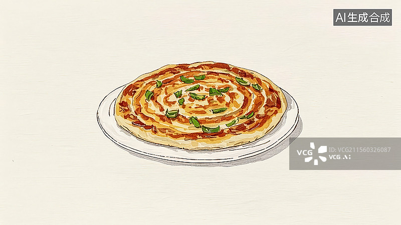 【AI数字艺术】葱油饼餐饮美食图片素材