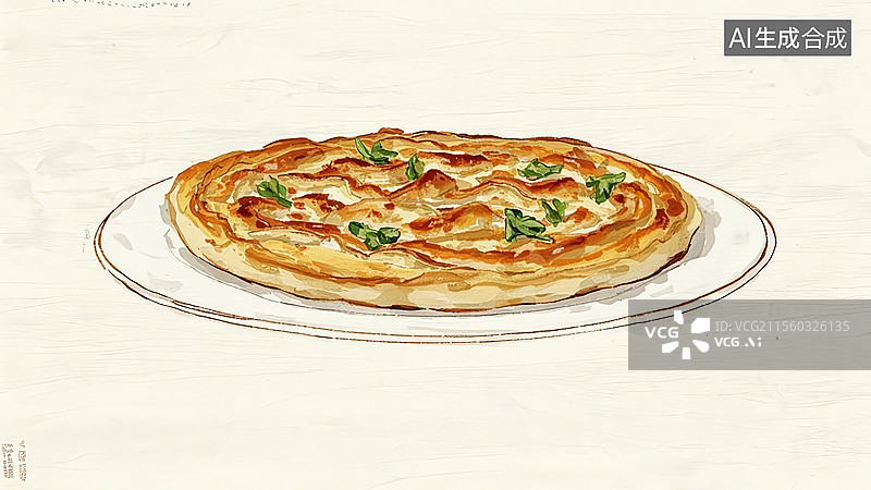 【AI数字艺术】葱油饼餐饮美食图片素材