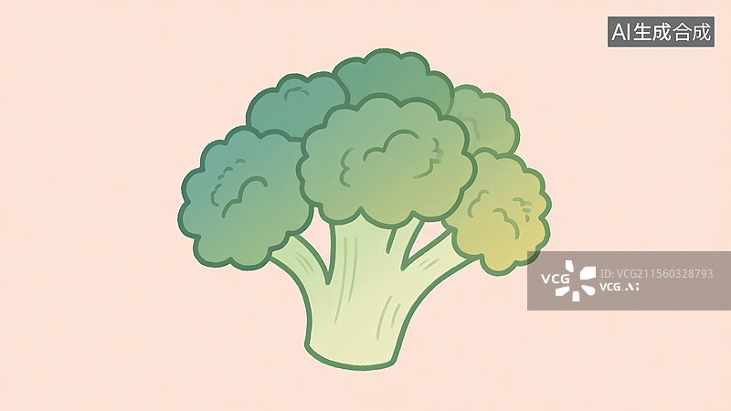 【AI数字艺术】治愈系风格，西兰花图片素材