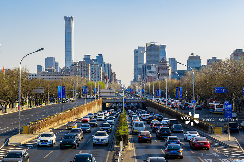 北京CBD的繁忙交通图片素材